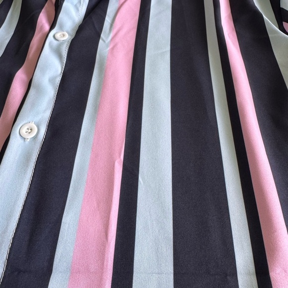 Shein Men’s Striped Button-Up Shirt Short Sleeve Size XL - Picture 3 of 7